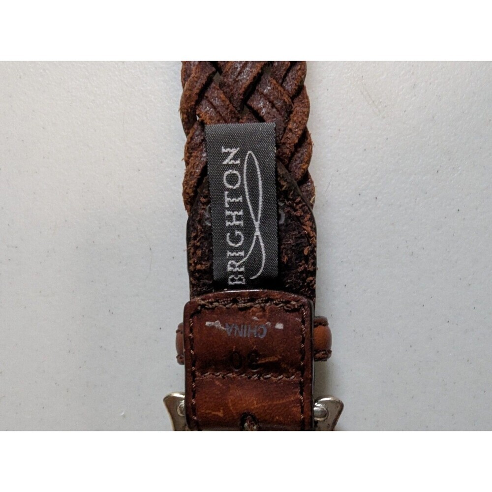 Vtg 90s Brighton Braided Leather Animal Charm Belt Safari Zoo 30Description: - Picture 5 of 13